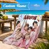 Custom Name K-pop Stars Group Beach Towel Microfiber Beach Towel, Lightweight and Quick-Dry, for Summer Travel, Swimming Pool Gift