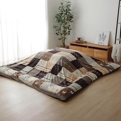 IKEHIKO Povlak na přikrývku kotatsu, Čtvercový, Cynthia, Cca. 215 x 215 cm, Hnědá, Pratelná #5195119