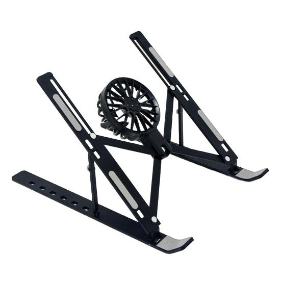 Aluminum Alloy Laptop Stand with Heat Dissipation Fan Portable Folding Lightweight Heavy Duty Metal Desktop Tablet Computer Riser Holder