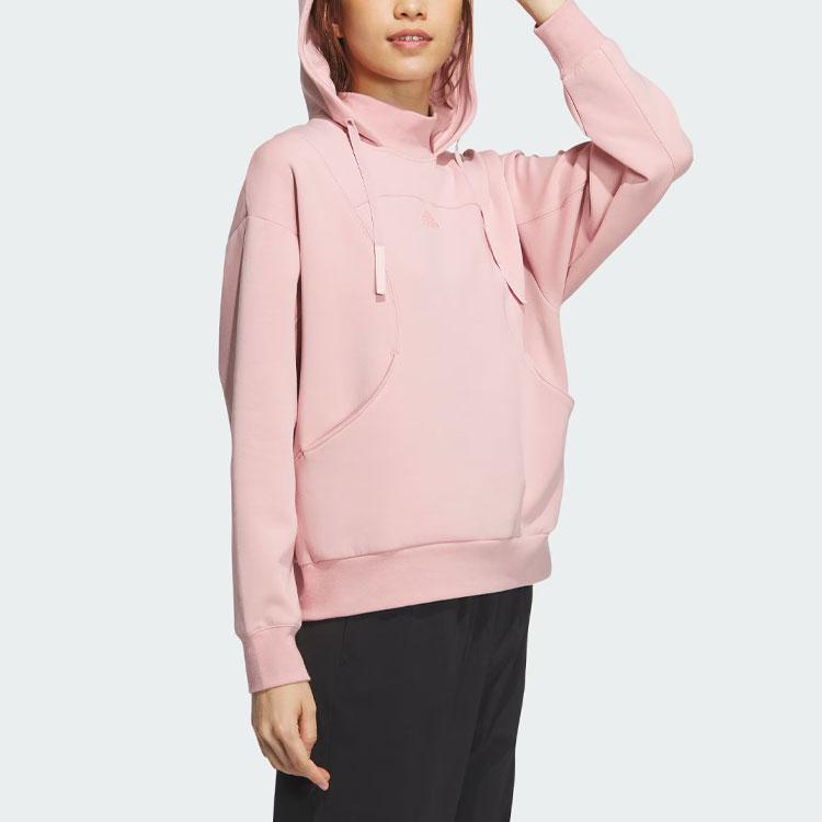 Adidas Futsal Hoodie Solid Color Logo Sports Casual Loose Hooded Sweatshirt Women Hoodies Miracle-Purple Pink IZ1627