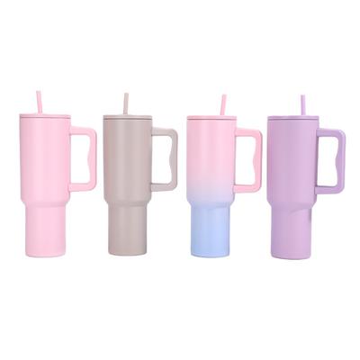 Gobelet Thermos sous Vide en Acier Inoxydable 40oz - Tasse Anti-Fuite avec Couvercle à Poignée & Paille Garde au Froid/Chaud pour Voyage Voiture Boissons Café