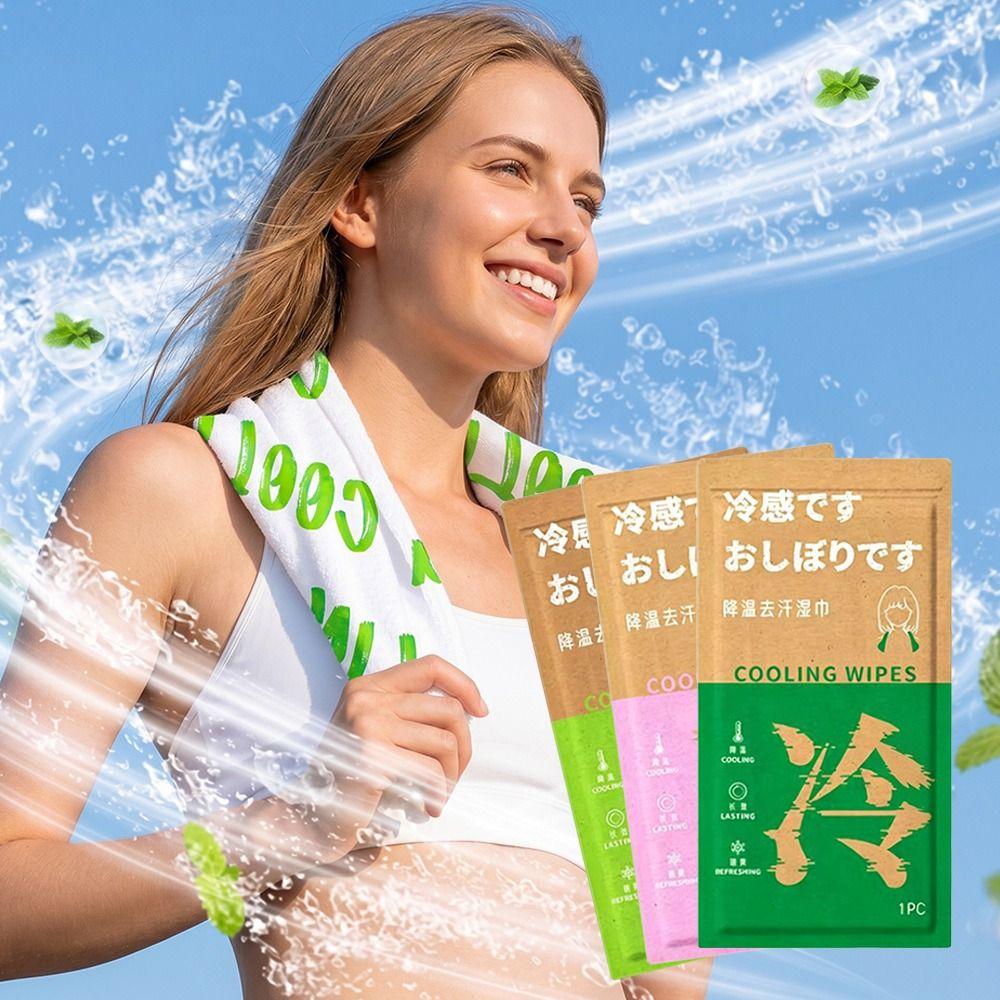 New Non Woven Fabric Cooling Towel Breathable Disposable Sweat Wipes Sunstroke Prevention Quick Drying Ice Wipes Summer