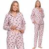 Women's Long Pajamas with Stripes and Panda Bears Made of Cotton Flannel MORAJ S PATT 1