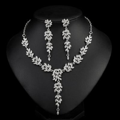 Set di Collana da Sposa in Cristallo di Alta Gamma con Gioielli Incastonati di Diamanti