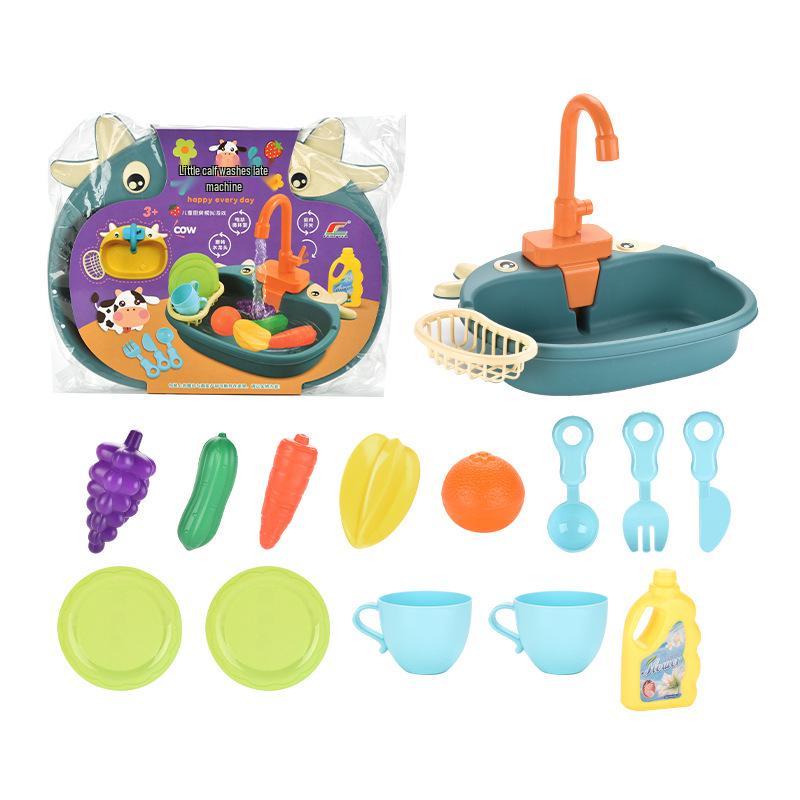 Children's Electric Dishwashing Station Pretend Play Kitchen Toy