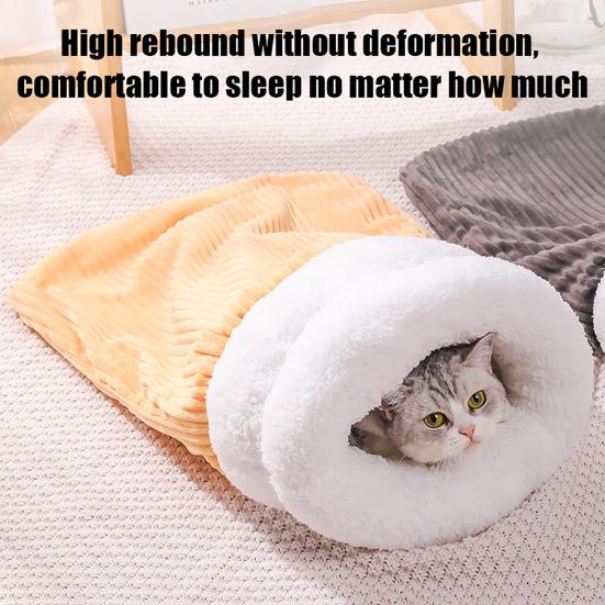 Katzen-Schlafsack Gemütliche Winter-Katzenhöhle Bett Weicher Plüsch Katzen-Sack Warmer Haustier-Tunnel Versteck Beruhigendes Bett für Wohnungskatzen Kätzchen