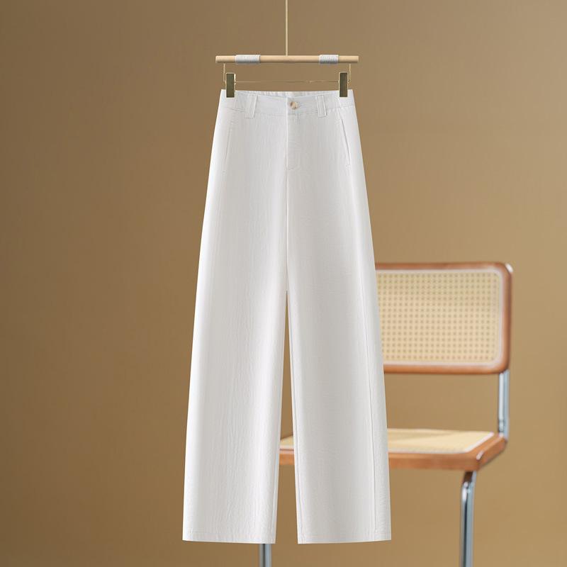 Fashionable High-waisted Slimming Curved Knife Pants for Women, Summer Thin 1116 New Loose Wide-leg Drape Sickle Casual Pants