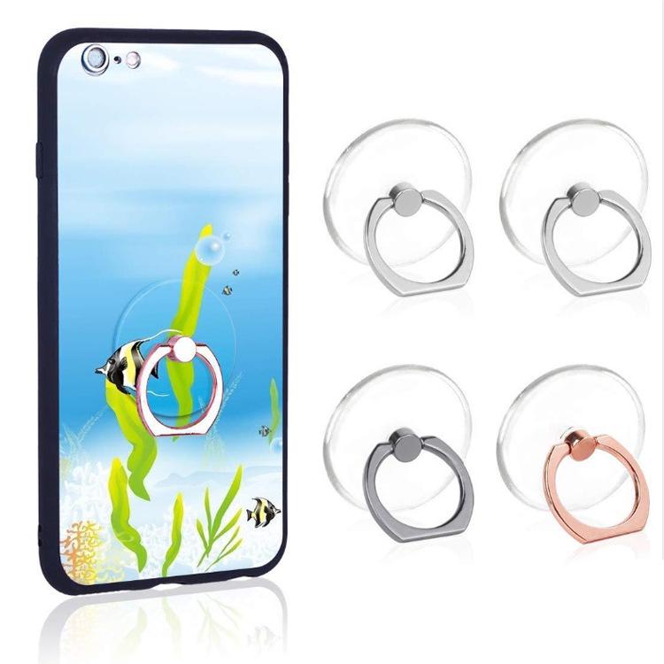 Crystal Clear Phone Stand Ring: Transparent PC Acrylic & Metal Ring Holder