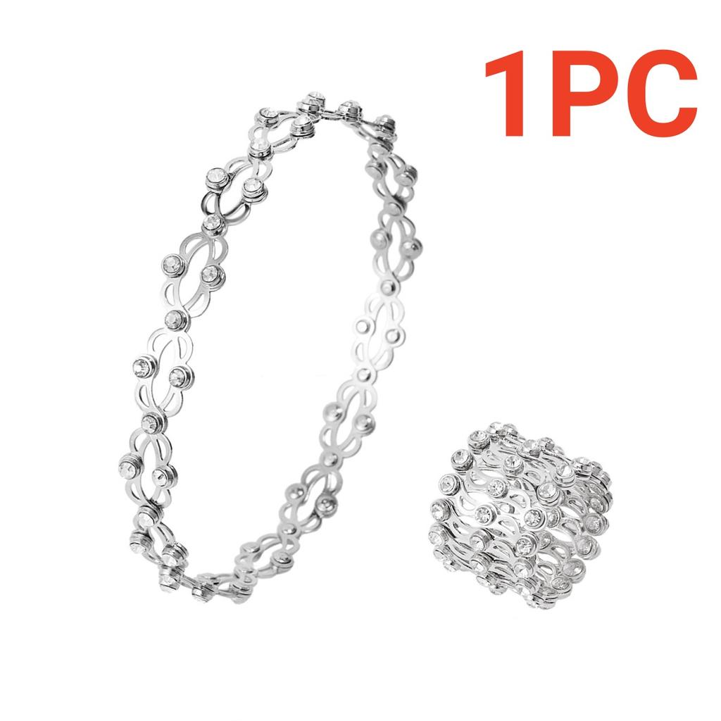 Mode Magie 2-in-1 Faltbare Einziehbare Armbandringe Für Damen Herren Kreativer Eingelegter Strass Dehnbarer Ring Armreif Schmuck