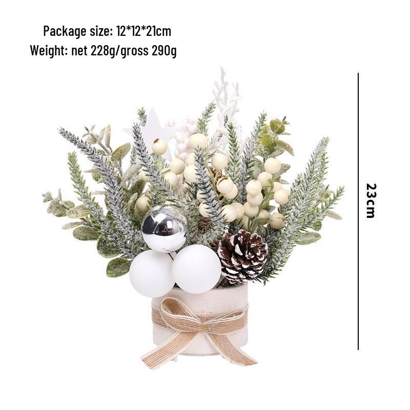 Mini Christmas Tree Ornament for Desktop Window Decoration - Potted Plant Festival Decor