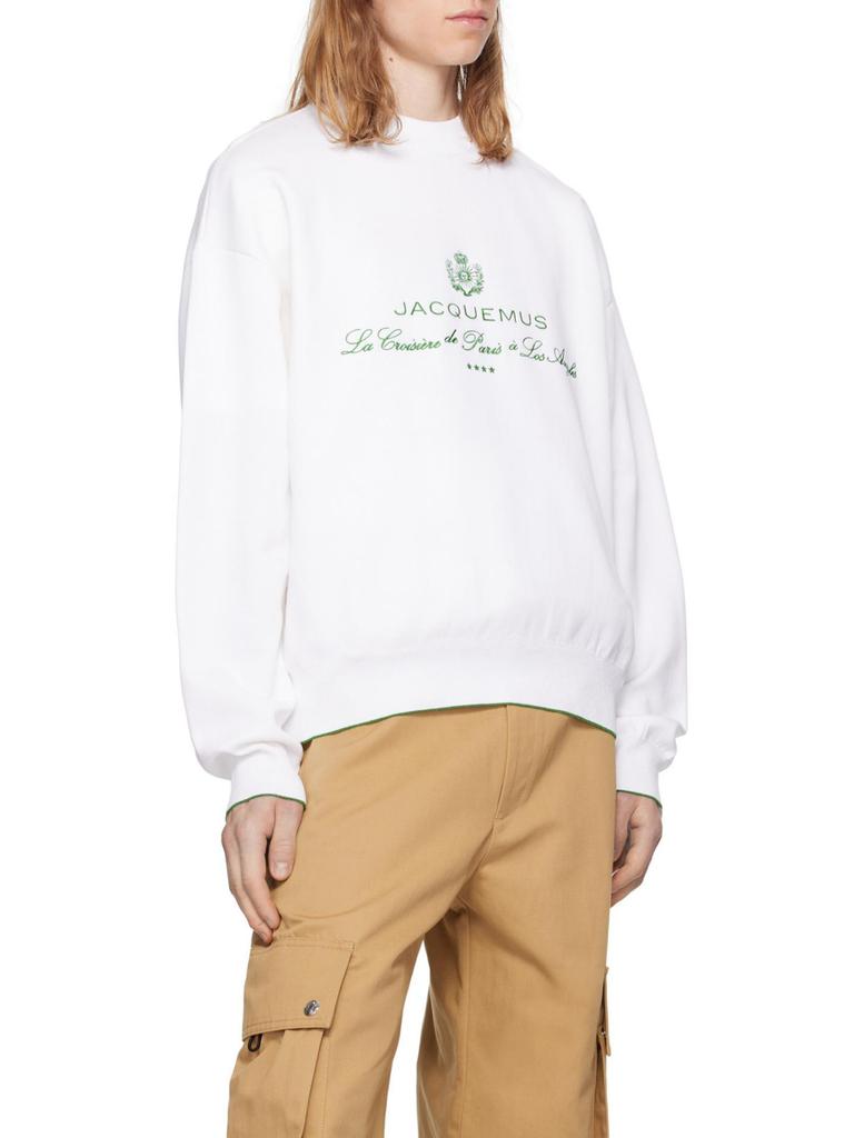 Jacquemus Men's Embroidered Round Neck Hoodie - Early Autumn Classic, Comfortable, Versatile Fashion.