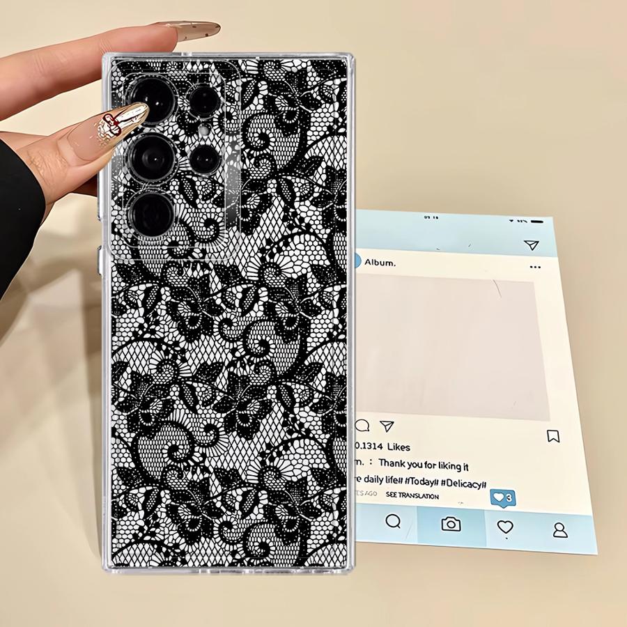 Case for Samsung Galaxy S24 Note 20 Ultra 10 S25 Edge S22 FE S23 Ultra S26 S21 S20 Plus Phone Cover Sexy Lace