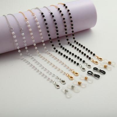 Fashion Glasses Chain For Women Boho Pearl Beaded Mask Chain Heart Charm Sunglass Lanyard Holder Neck Cord Eyewear Jewelry Gift