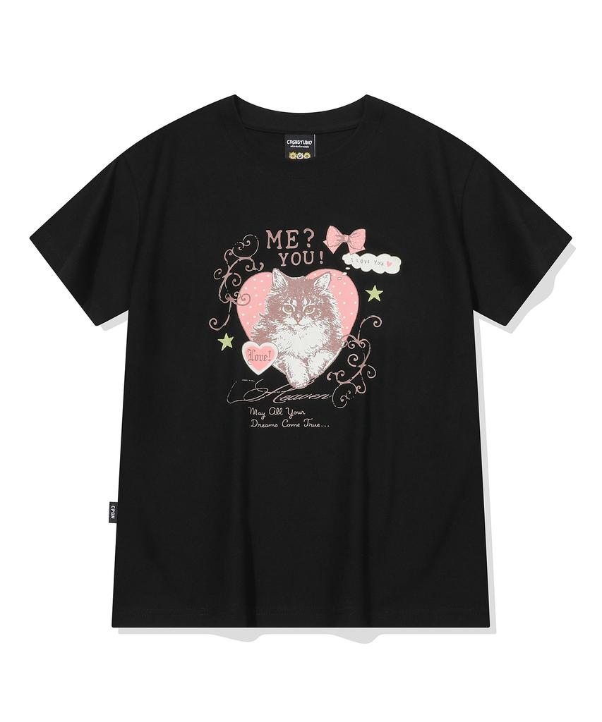 CPGN STUDIO Miyucat Crop Short Sleeve T-Shirt Black