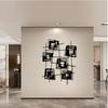 Black White Abstract Geometric Metal Wall Art Minimalist Decor for Living Room Bedroom