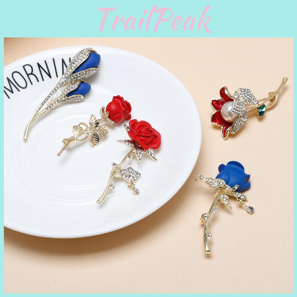 Flower Rose Trendy Jewelry Pin Accessory With Alloy Material For Formal Attire