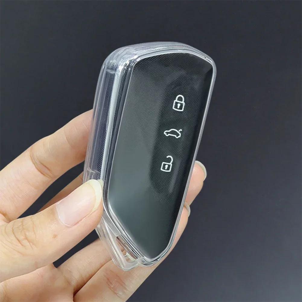 Soft TPU Car Transparent Key Case Remote Control Protect Cover For VW Volkswagen Golf 8 ID.3 ID.4 Skoda Octavia A8 MK4 MK8 GTI R