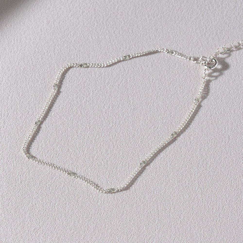 Mimi.J Jewelry 925 Silver Comb-Cut Point Anklet