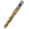 Tap Drill Bits Hex Shank Titanium Coated Metric Screw Combination Tapping Bit for WoodM6