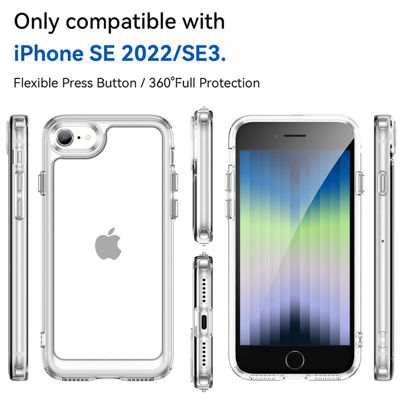 For iPhone SE 2022 Case Luxury Candy Color Transparent TPU Phone Case Shockproof Silicone Back Cover For iPhone 7 8 SE 2020 2022