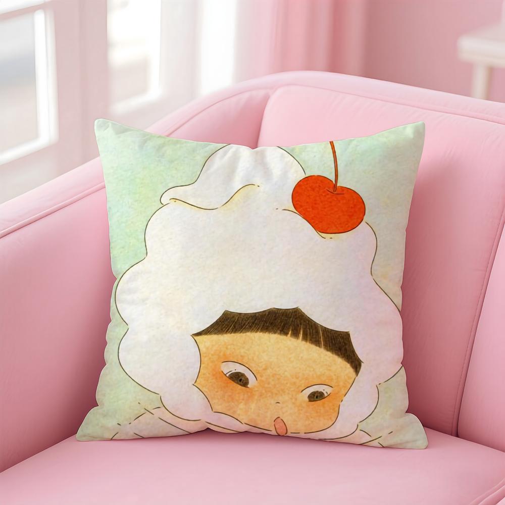 artist cute YYoshitomo NNara Cushion Cover Pillow Case Soft Friendly Fabric  Concealed Zipper