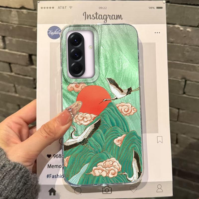 

Mountain Cloud Crane Women Case For Samsung Galaxy A56 A16 A17 A26 A36 A06 A07 A55 A35 A25 A54 S24 S25 Ultra S22 S23 FE Cover Samsung A35 білий