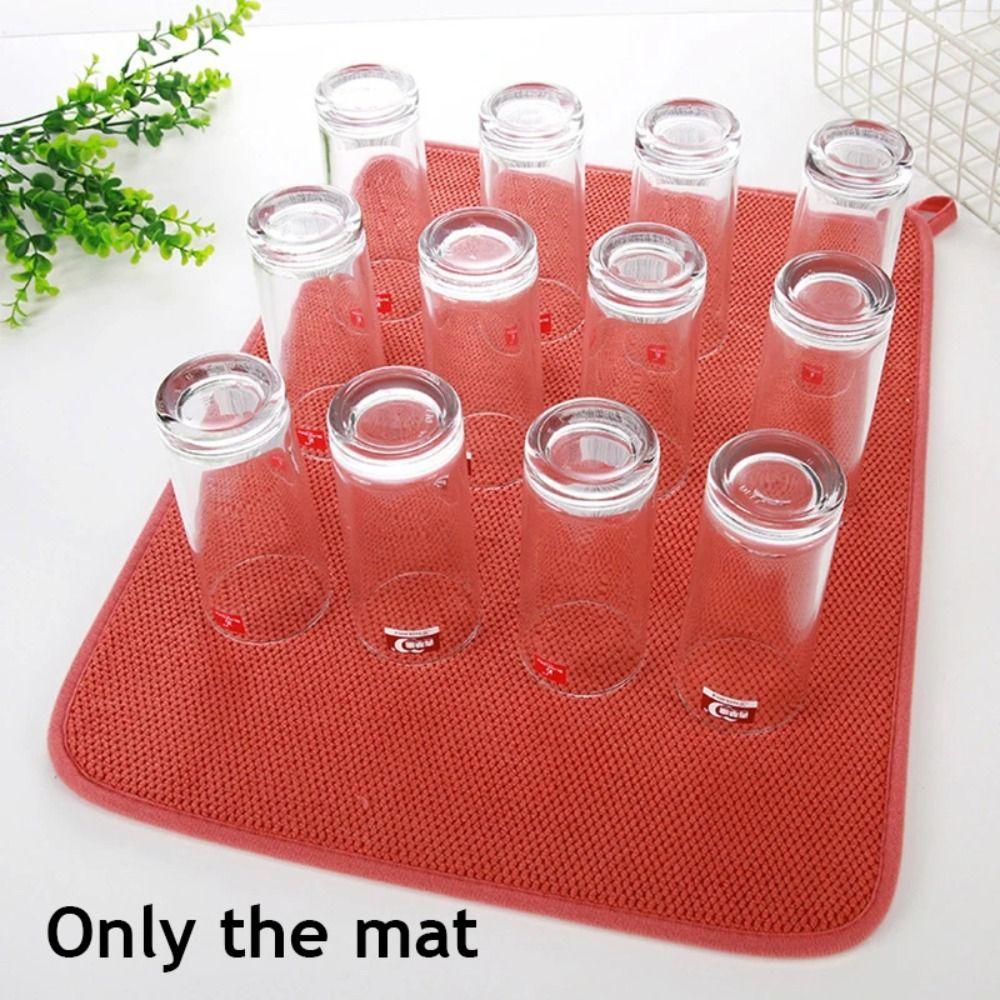 

Нескользящий коврик для сушки посуды из микрофибры, сушка для слива, новый сухой коврик красный