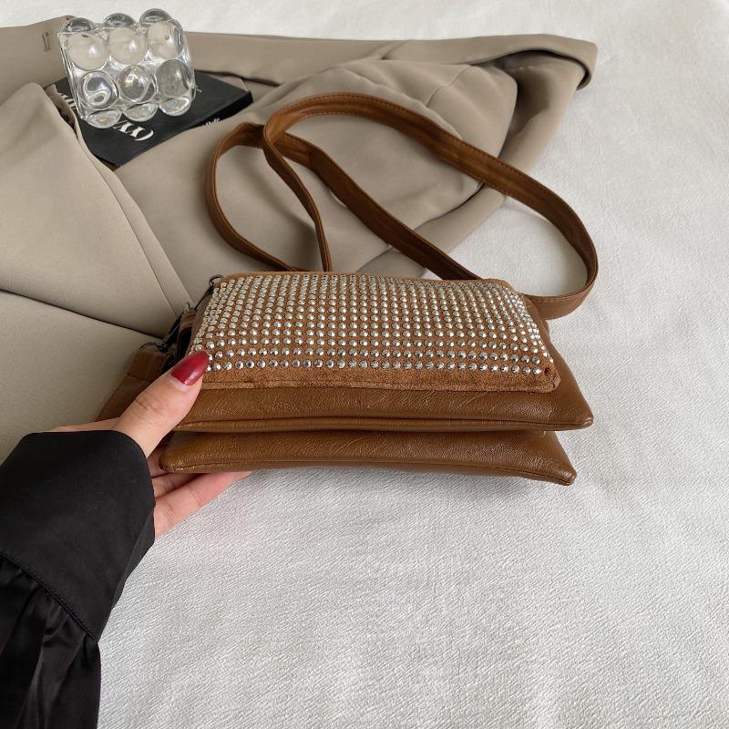 Fashion Rhinestone-Studded Shoulder Bags for Women Small Crossbody Bags Wrist Bag for Women Work Shopping and Meeting Friends Ladies' Holiday Gifts