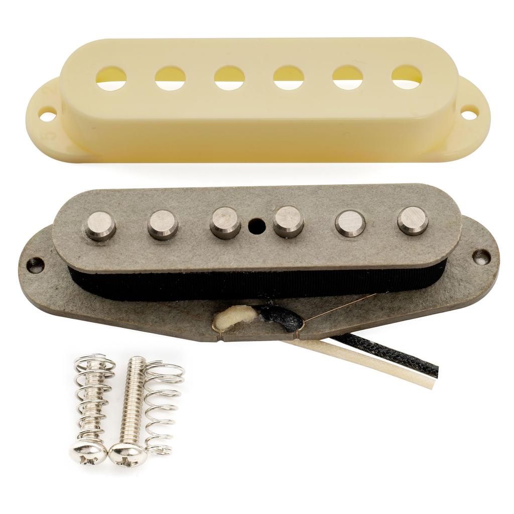 Musiclily Pro Staggered Alnico 5 Snímač pre kobylku pre Strat Elektrickú Krémový ST-TX Jedno cievkový Gitarový,