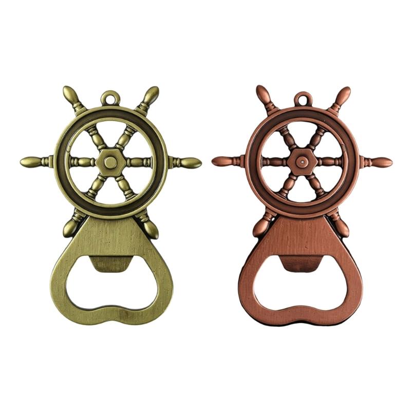 Versatile And Functional Rudder Shaped Keychain Zinc Alloy Bottle Opener Keyring Accessory For Travelers