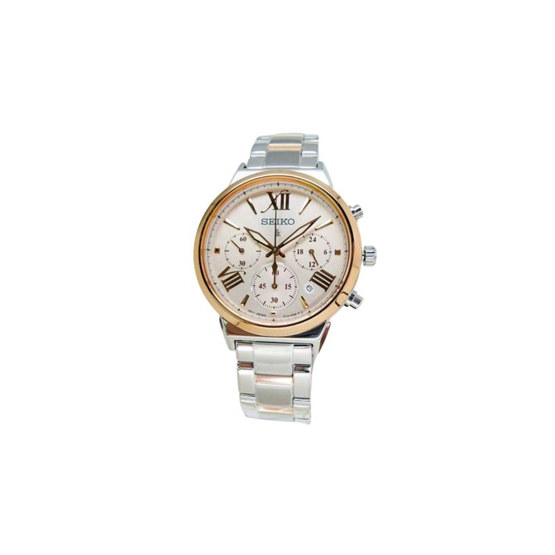 SEIKO 100 meters waterproof Quartz Steel Strap women s watch pink dial SRWZ70P1 синий