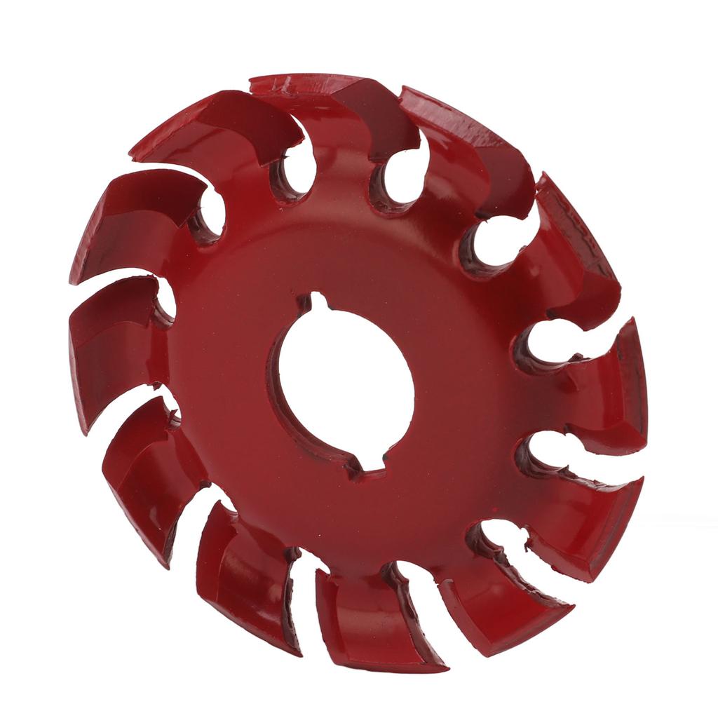 Grinder Shaping Disc Stainless Steel 12 Teeth Carving Disc for Angle Grinders Wood Rubber Red