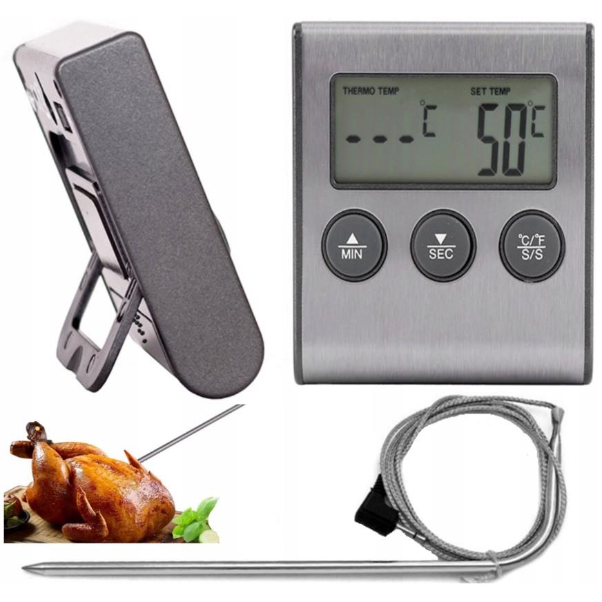 Electronic LCD Digital Baking Kitchen Thermometer with Probe and Timer