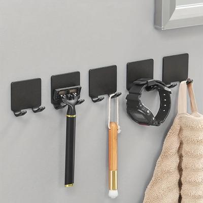 Stanzfreier Haken Wandhalterung - Handy-Ladegerät und Badetuch/Bademantel Aufbewahrungsregal, Vielseitiger Haken für die Wand