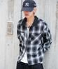 WEGO Ombre Check Shirt Street Loose Oversized Size Black Check Men's Jacket, Outerwear, Style, Fit, Silhouette, Fall/Winter Clothes, Gift, M,