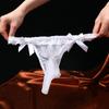 Menn Sexy Ultra-Tynne Gjennomsiktige Strømper Truser Lav midje Sexy Plus Size Thong
