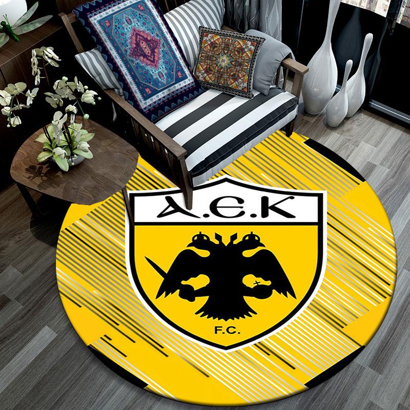 PAOK pattern round rug,Carpet Rug for Living Room Bedroom Playroom ,Non-slip Floor Mat,Holiday Gifts and Birthday Gifts.