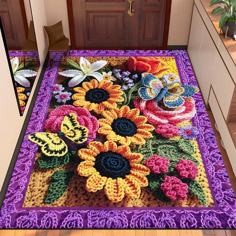 

3D Цветочный Ковер Напольный Коврик Ванная Комната Впитывающий Противоскользящий Быстросохнущий Коврик для Ног 40 * 60cm