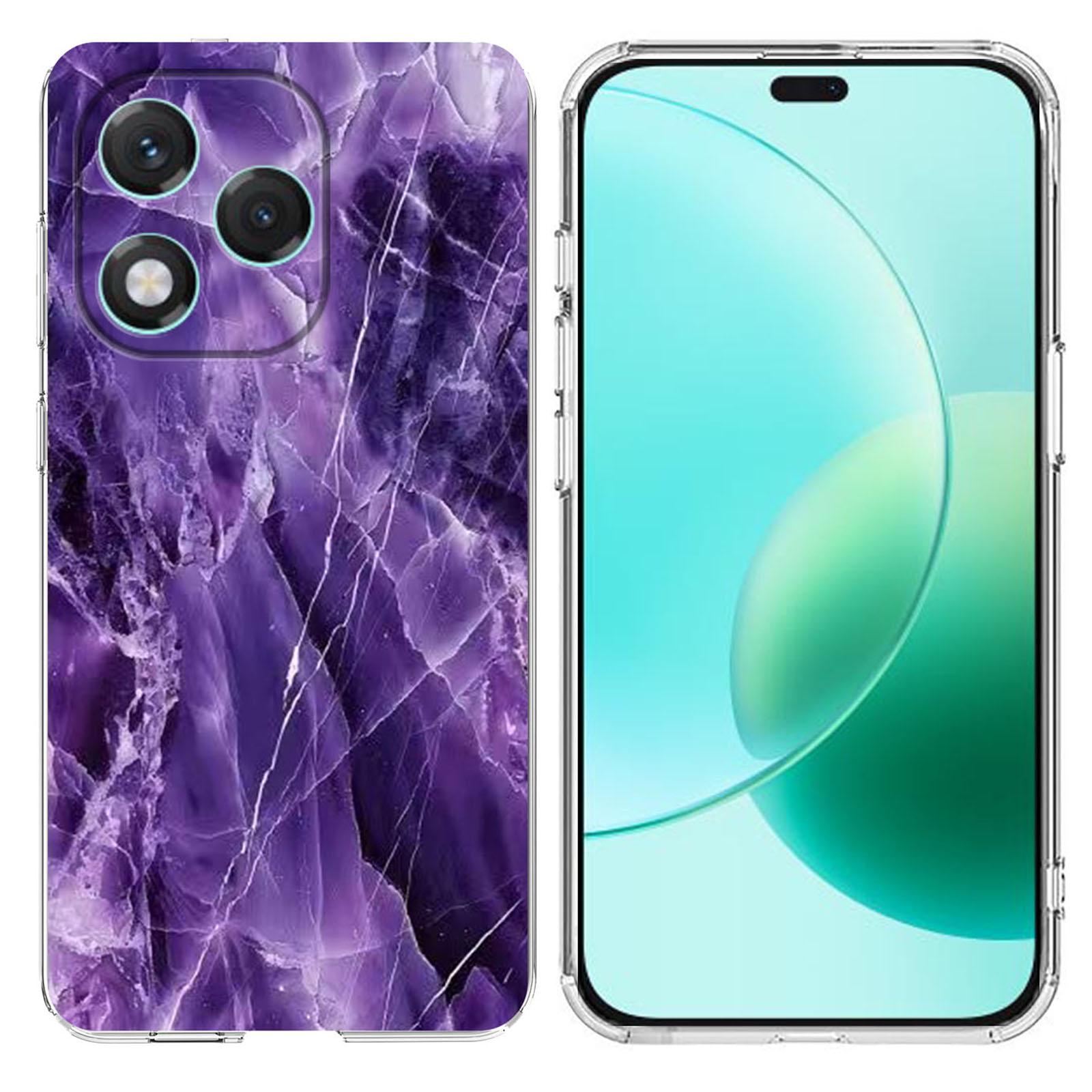 

Чехол для Honor 400 Lite 5G с мраморным узором, мягкая TPU накладка для телефона Purple