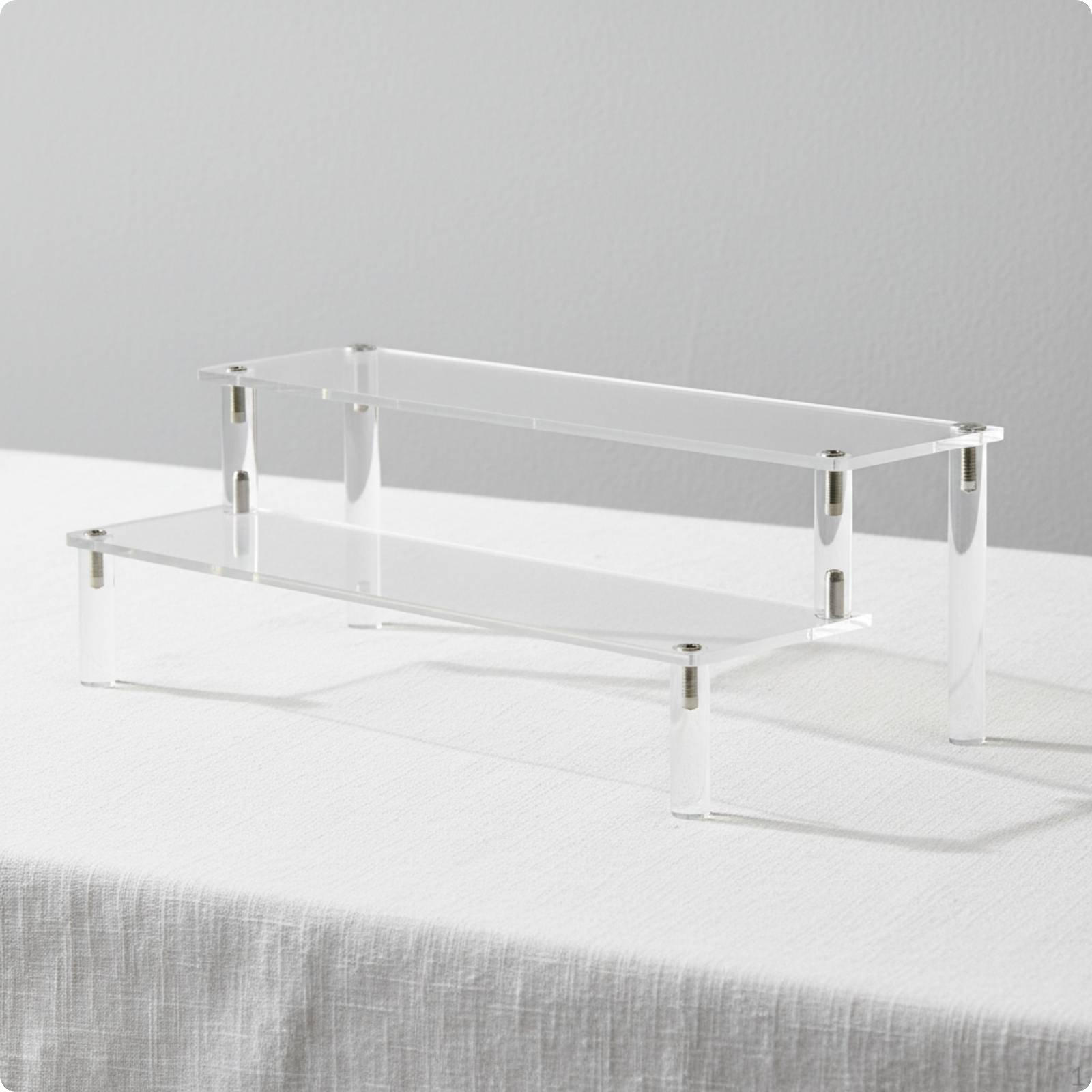 Display Stand MultiTier Acrylic SpaceSaving Tiered Shelf for Desk 2tier 2-tier