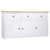 Day and Night - Day and Night White Panama Style Pine Wood Sideboard 135x40x80 Cm