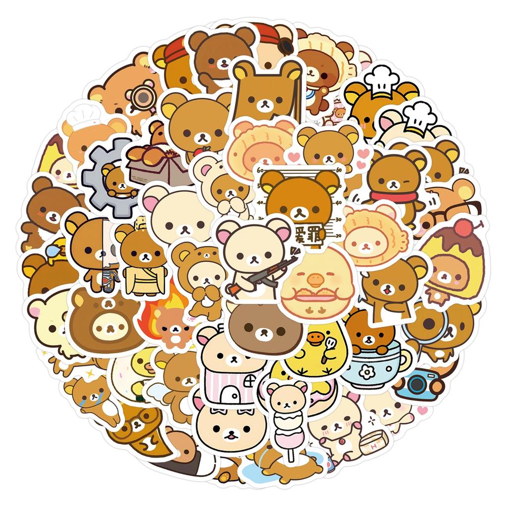 105pcs Suitcase Stickers Waterproof Stickers Scooter Computer Tablet Cartoon Decoration