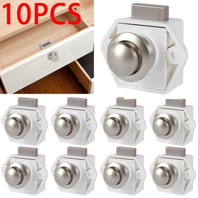 10/20Pcs Camper Car Push Button Latch Lock Diameter 20mm RV Caravan Motor Home Cabinet Drawer Latch Locks For Furniture Hardware
