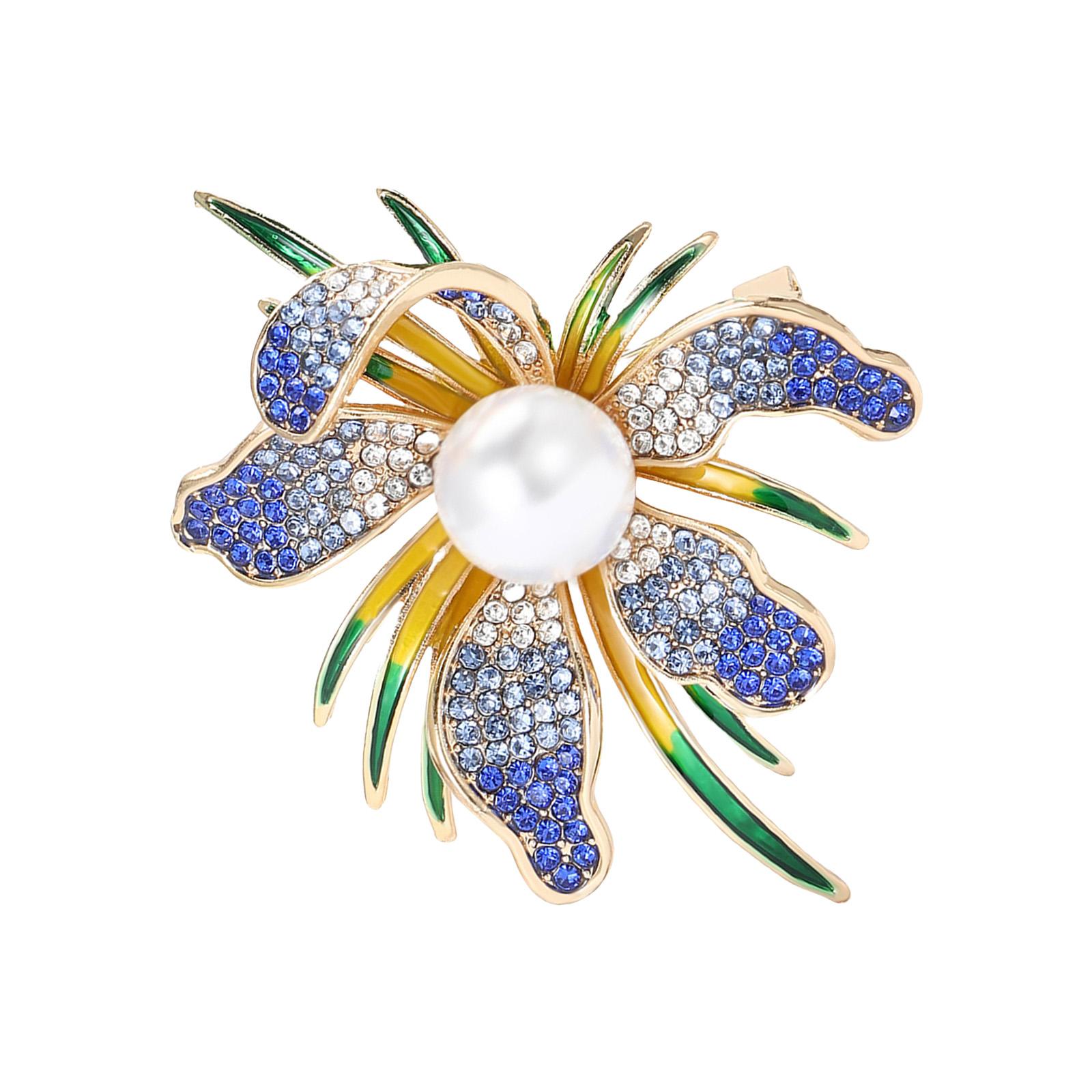 

Multifuntional Orchid Brooch Delicate Clothing Jewelry Elegant Pin Suitable for Daily Wear and Special Occasions синий