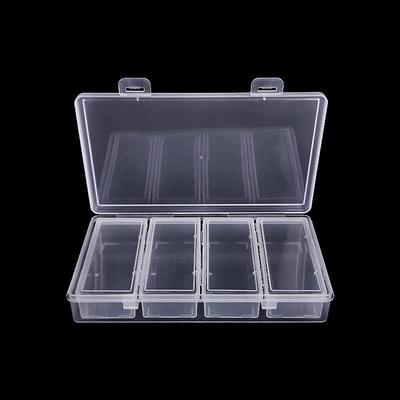 Neue transparente Aufbewahrungsbox mit 4 Fächern und unabhängigen Kammern für kleines Zubehör
