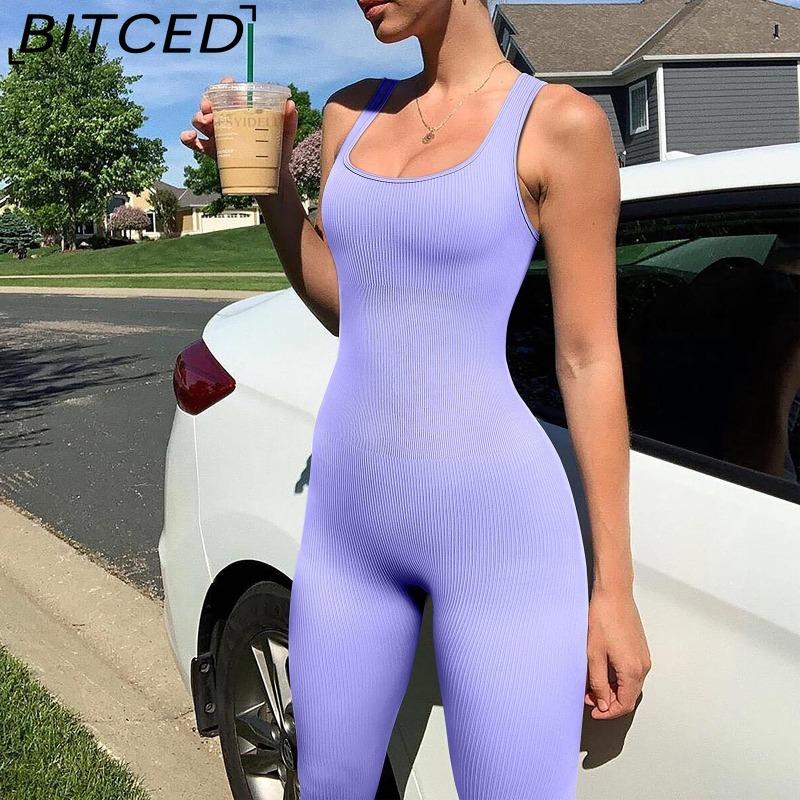 BITCED Combinaison Femme Automne/Hiver Décolleté Carré Push-Up Coupe Moulante Sexy