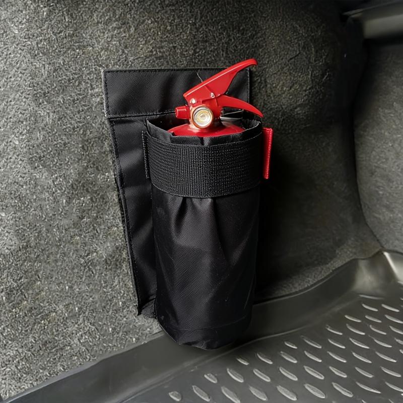 Car Trunk Fire Extinguisher Storage Bag Magic Tape Organizer Holder Pocket Universal
