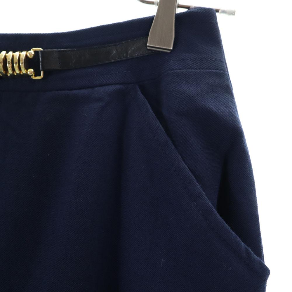 CELINE Midi length flare skirt 38 Navy PARIS Women Used