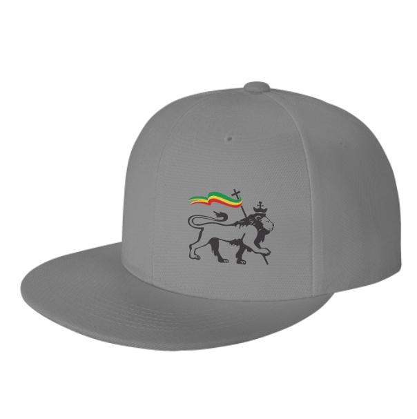 Rasta Lion of Judah Flat Brim Baseball Cap Unisex s and Women s Adjustable Hat Black
