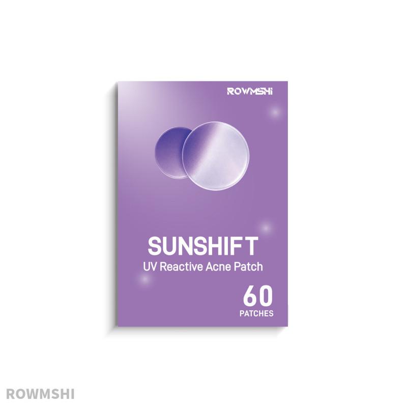 ROWMSHI SUNSHIFT UV Reactive Acne Patch Invisible Hydrocolloid Pimple Patch Zit Cover 60 Patches